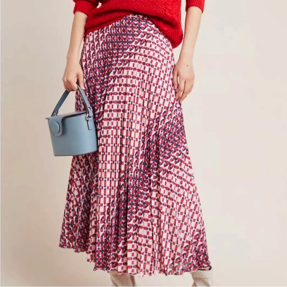 Anthropologie Maeve Pleated Hilda Skirt